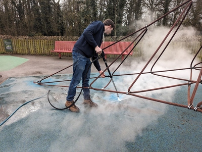 Managing weeds and cleaning in playgrounds with Wet Pour - Cover Image